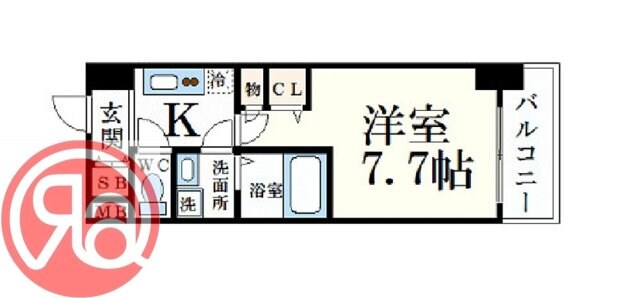 ＪＲ難波駅 徒歩3分 5階の物件間取画像