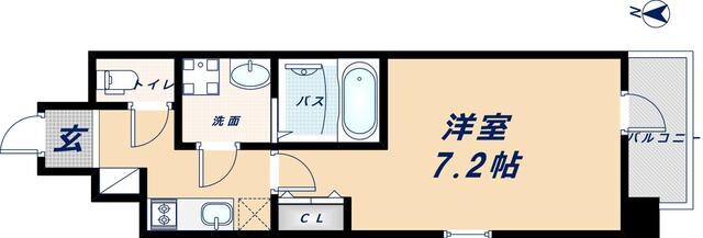 大国町駅 徒歩6分 4階の物件間取画像