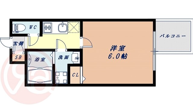 阿波座駅 徒歩4分 7階の物件間取画像