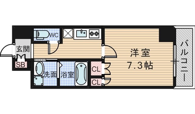 セオリー難波南プレミアムの物件間取画像