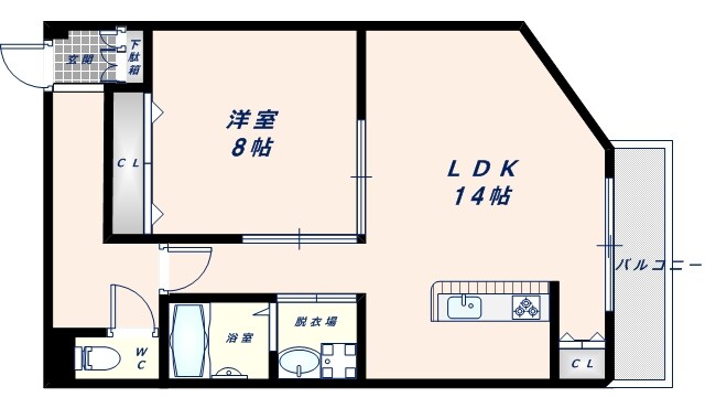 アーク八戸ノ里の物件間取画像