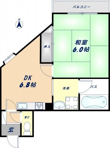 エンゼルハイツ喜里川の物件間取画像