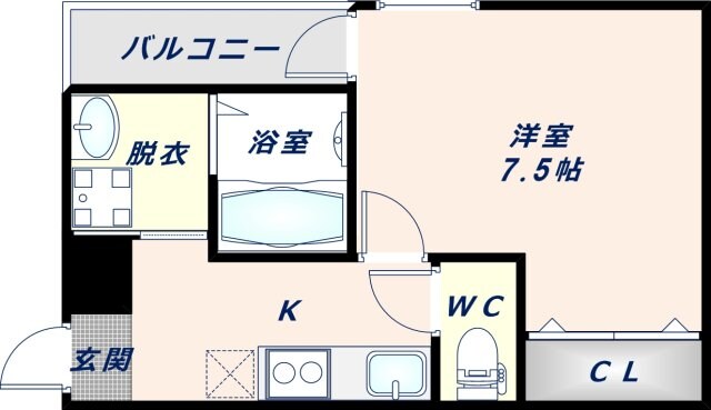 長田駅 徒歩7分 3階の物件間取画像