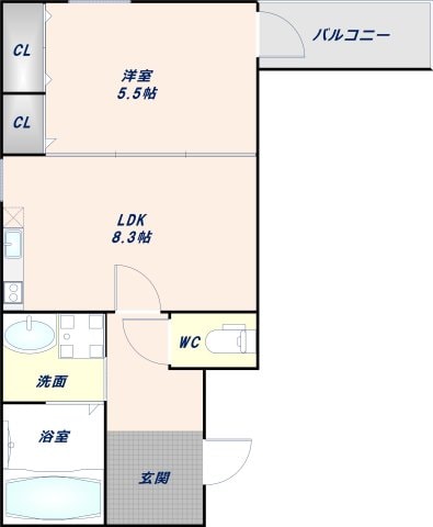 フジパレス城東東中浜Ⅱ番館の物件間取画像