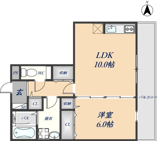 八尾駅 徒歩7分 3階の物件間取画像