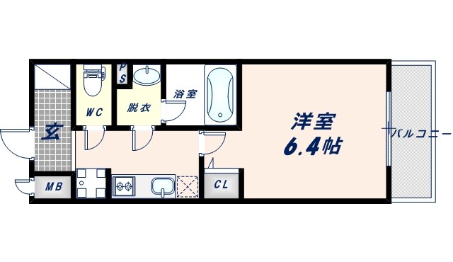 グランパシフィック巽中の物件間取画像