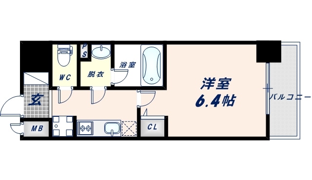 グランパシフィック巽中の物件間取画像