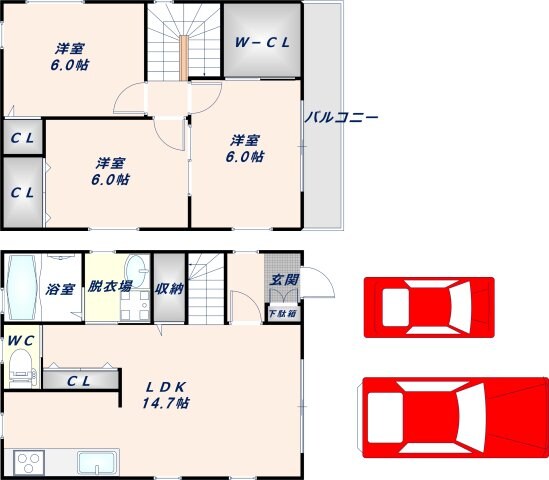 （仮称）東大阪市足代2丁目計画の物件間取画像