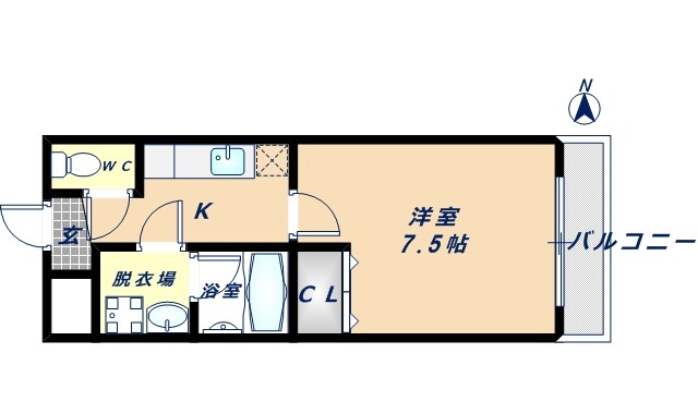 アルベージュ八戸ノ里Ⅰ番館の物件間取画像