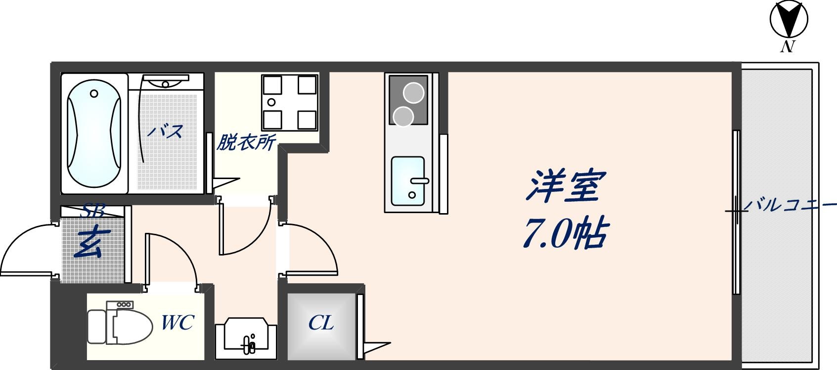 衣摺加美北駅 徒歩6分 5階の物件間取画像