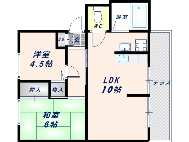 ブランシェC棟の物件間取画像