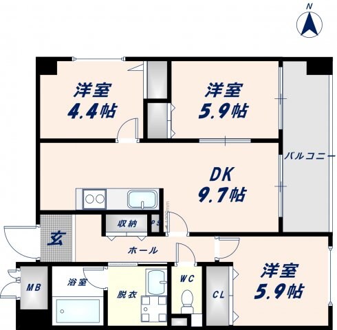 パレプランドールの物件間取画像