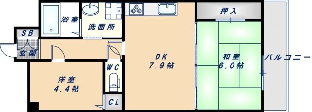 オルゴグラード放出の物件間取画像