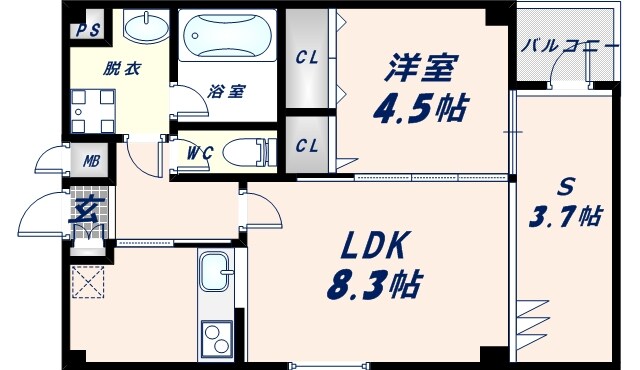 ウエストリッツ巽の物件間取画像