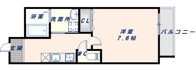 フジパレス俊徳道WESTの物件間取画像