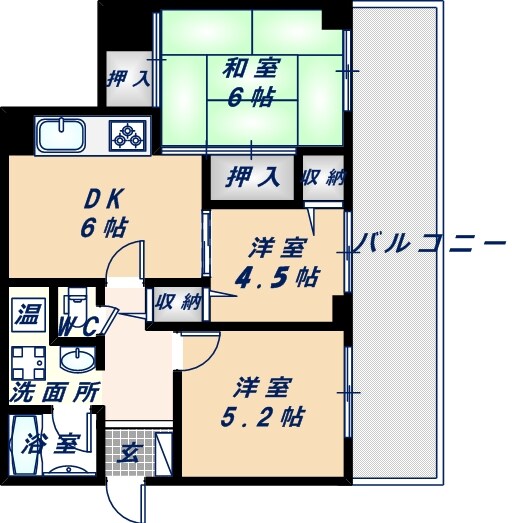 シャルム小阪一番館の物件間取画像