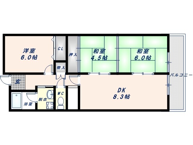 フローラ長田の物件間取画像