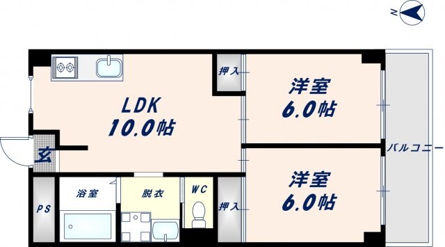 サンライズ長田の物件間取画像