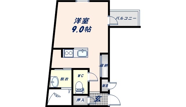 新深江駅 徒歩3分 2階の物件間取画像