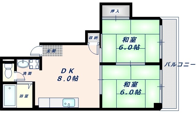 小路駅 徒歩5分 4階の物件間取画像