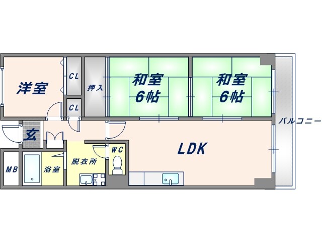 長瀬駅 徒歩7分 4階の物件間取画像