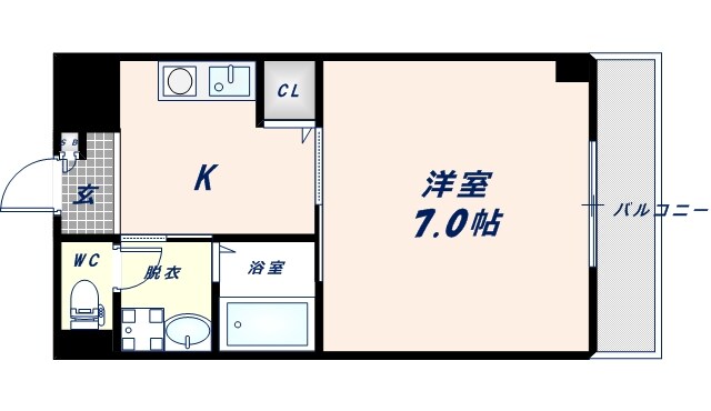 クイーンライフ新今里の物件間取画像