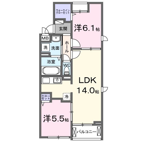 江瀬美町アパートの物件間取画像