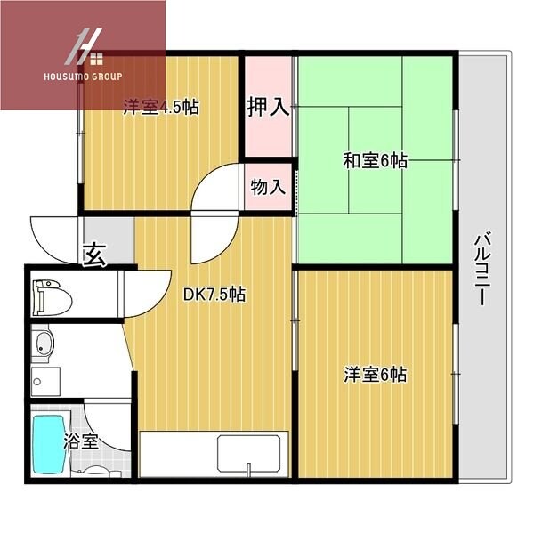 フリーディオ石切の物件間取画像