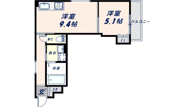 北巽駅 徒歩5分 3階の物件間取画像