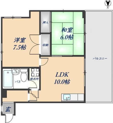 志紀ロイヤルハイツの物件間取画像