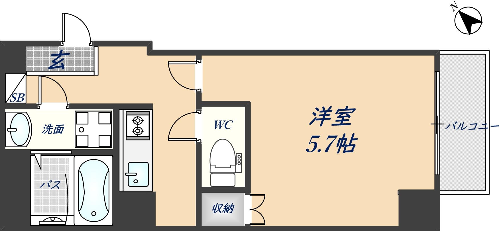 近鉄八尾駅 徒歩5分 5階の物件間取画像