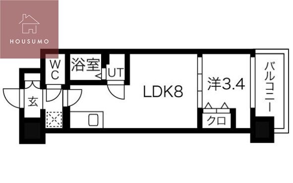 新加美駅 徒歩6分 8階の物件間取画像