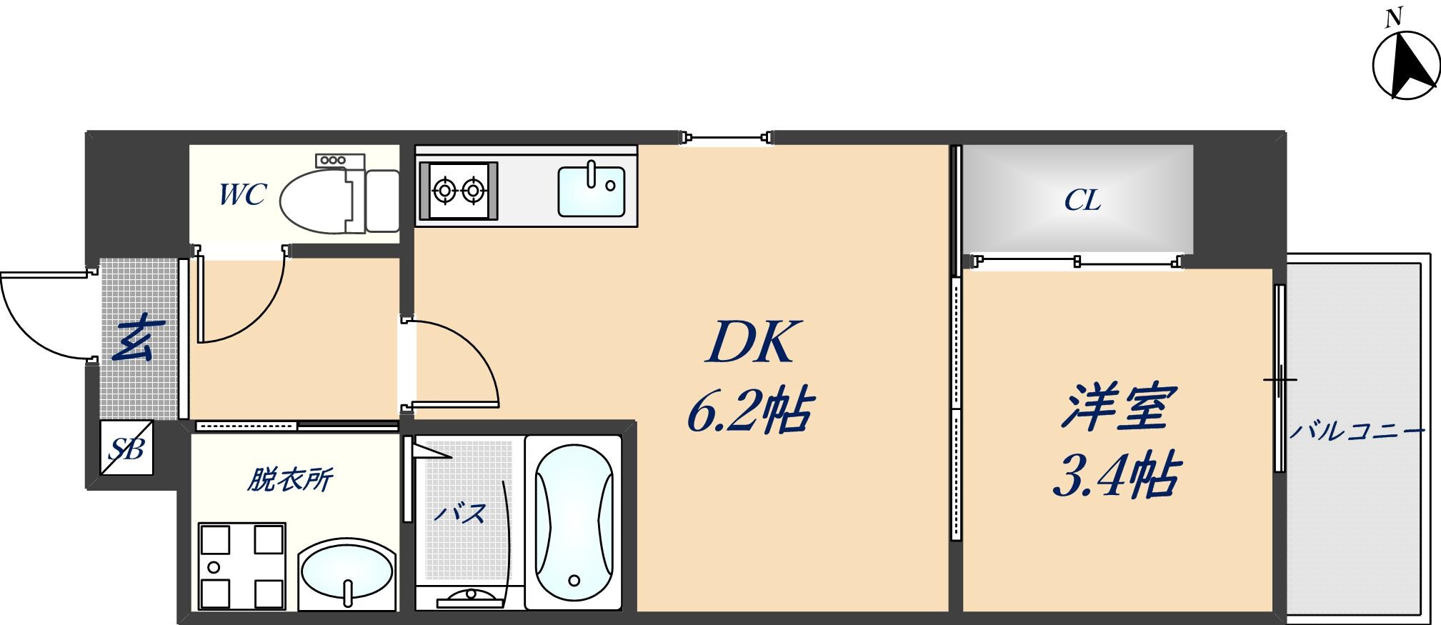 喜連瓜破駅 徒歩7分 9階の物件間取画像