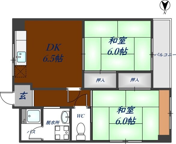 久宝寺駅 徒歩10分 4階の物件間取画像