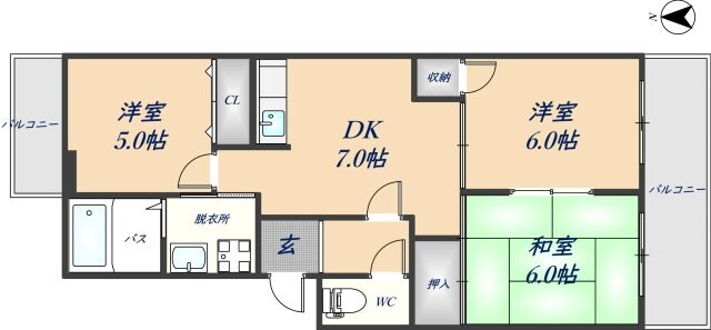 高安駅 徒歩14分 2階の物件間取画像