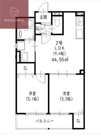 クリエオーレ津の辺町Ⅰの物件間取画像