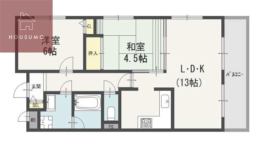 法善寺駅 徒歩7分 3階の物件間取画像