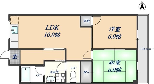 久宝寺口駅 徒歩12分 5階の物件間取画像