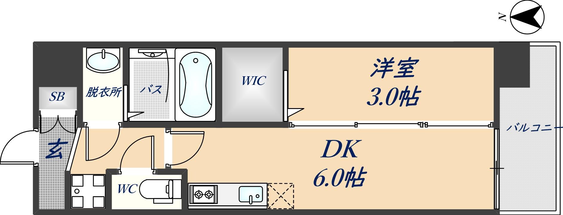 Luxe住道駅前の物件間取画像