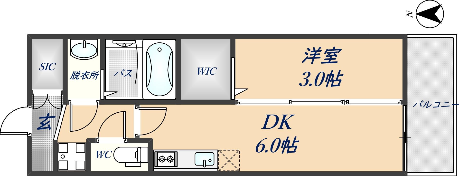 Luxe住道駅前の物件間取画像