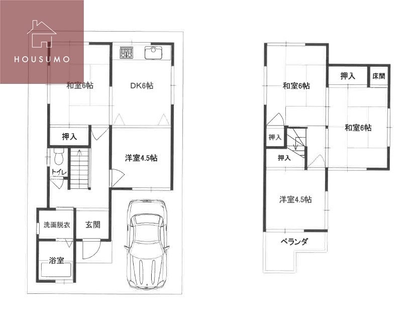 法善寺駅 徒歩8分 1階の物件間取画像