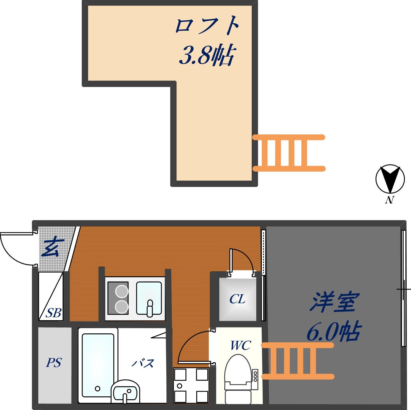 法善寺駅 徒歩19分 2階の物件間取画像