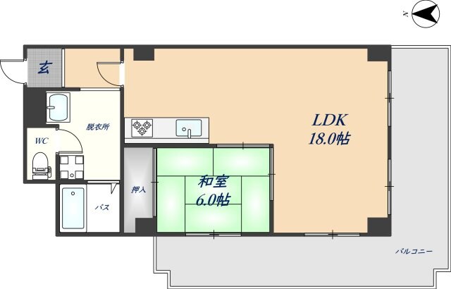 久宝寺口駅 徒歩3分 2階の物件間取画像