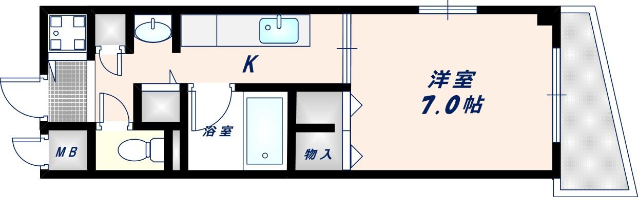新深江駅 徒歩5分 3階の物件間取画像