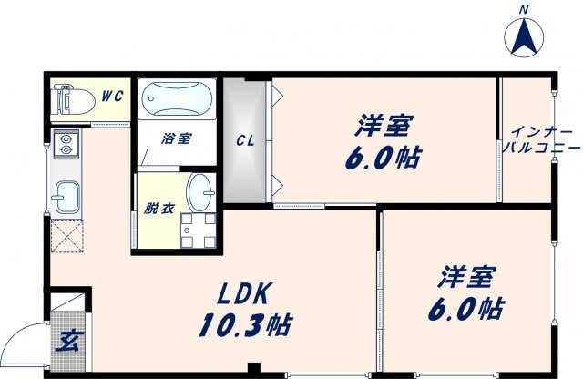 南巽駅 徒歩7分 3階の物件間取画像