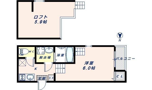 ハーモニーテラス西堤楠町の物件間取画像