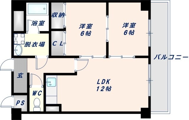 長田駅 徒歩2分 10階の物件間取画像