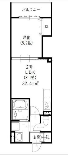 ピレーネ北条Ⅱの物件間取画像