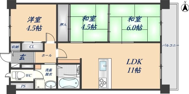 枚岡レックスマンションの物件間取画像