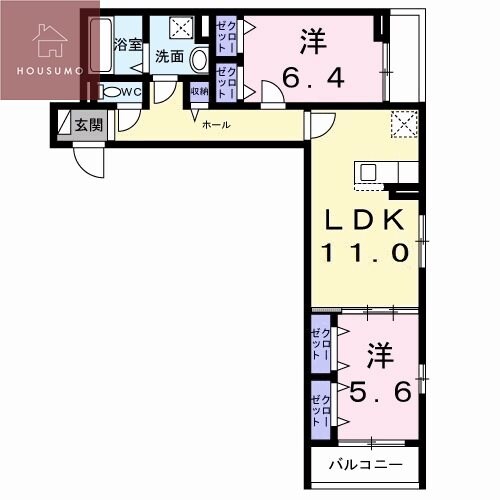 恩智駅 徒歩18分 3階の物件間取画像